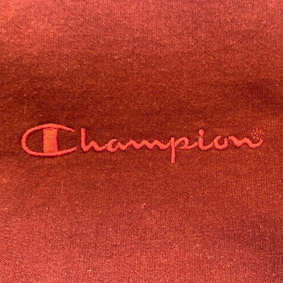 Champion Men's Sweatshirt Medium Eco Maroon Crewneck Long Sleeve Pullover Casual - Picture 6 of 7